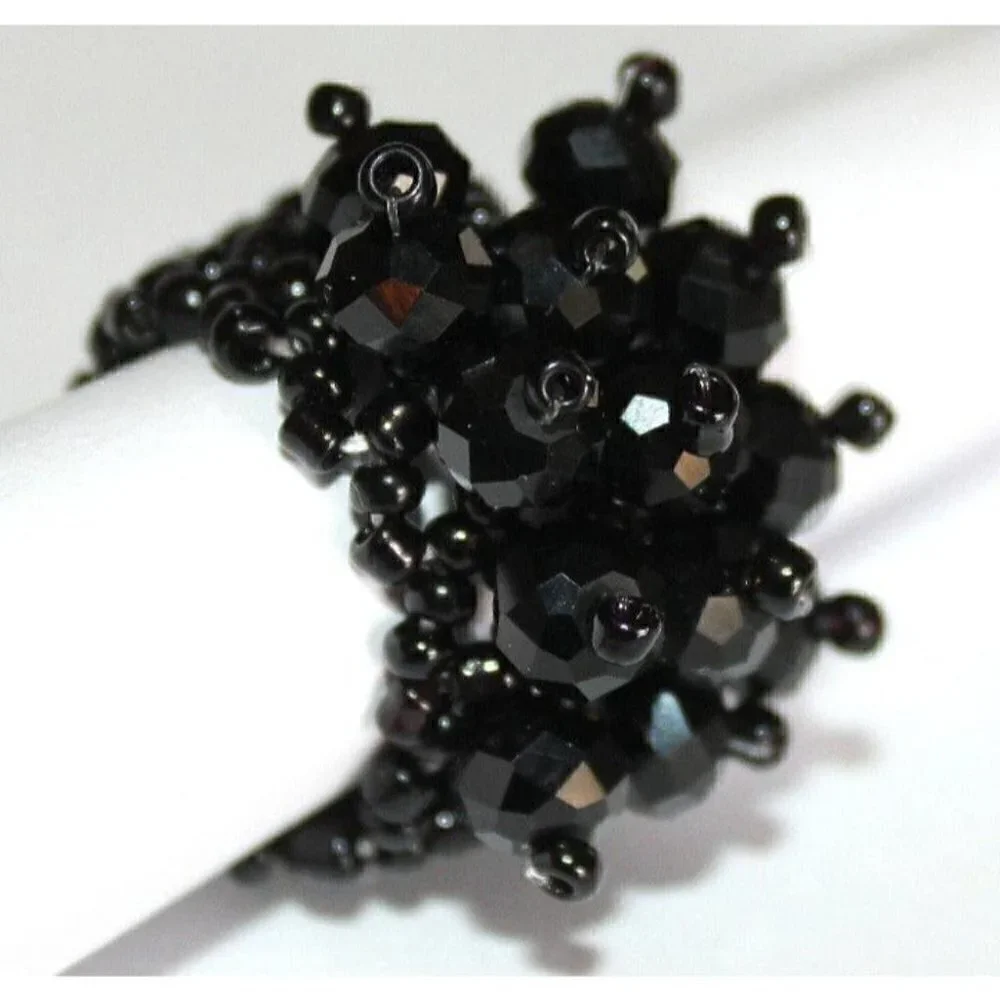 Crystal Beaded Stretch Ring seed bead